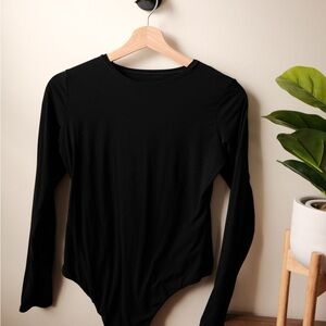 Seamless Black Long Sleeve Women's Top